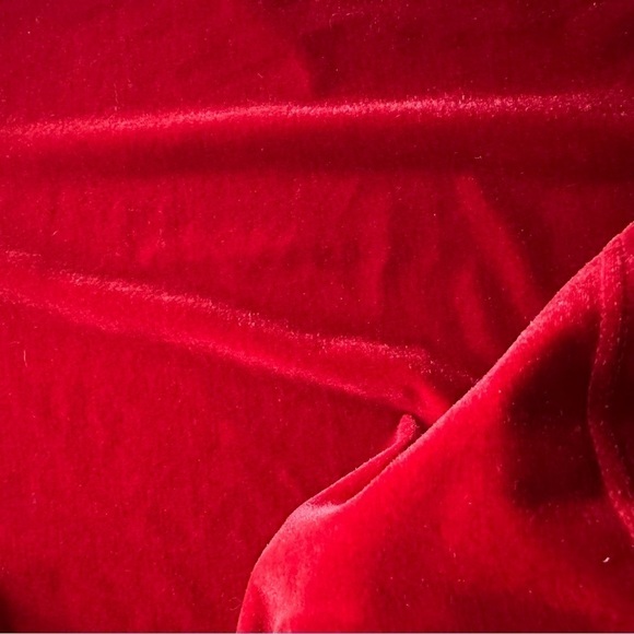 Gap Velvet Velour Red Mock Neck Short Sleeve Top | Red - Picture 6 of 7